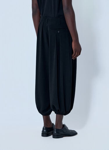 LN-CC® - Yohji Yamamoto: Pleated Drop-Crotch Trousers - Black Yohji Yamamoto Pleated Drop-Crotch Trousers Black yoy0164012