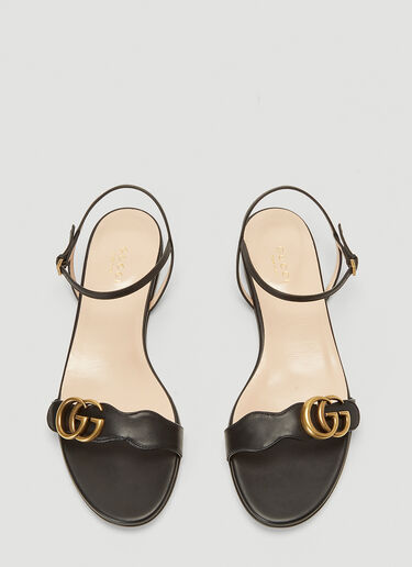 Gucci Marmont Flat Sandals Black guc0239058
