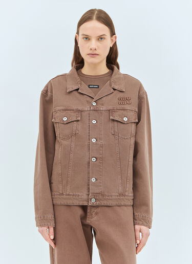 Miu Miu 가먼트 다이 데님 재킷 브라운 miu0259005