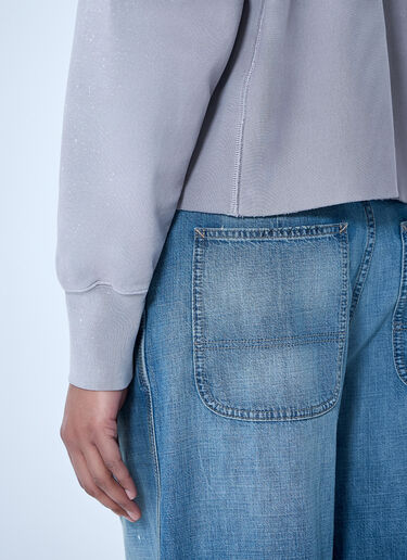 Maison Margiela Hooded Sweatshirt with Ribbed Details Light Purple mla0264003