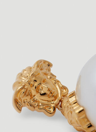 Versace 美杜莎珍珠吊式耳环 金色 vrs0250027