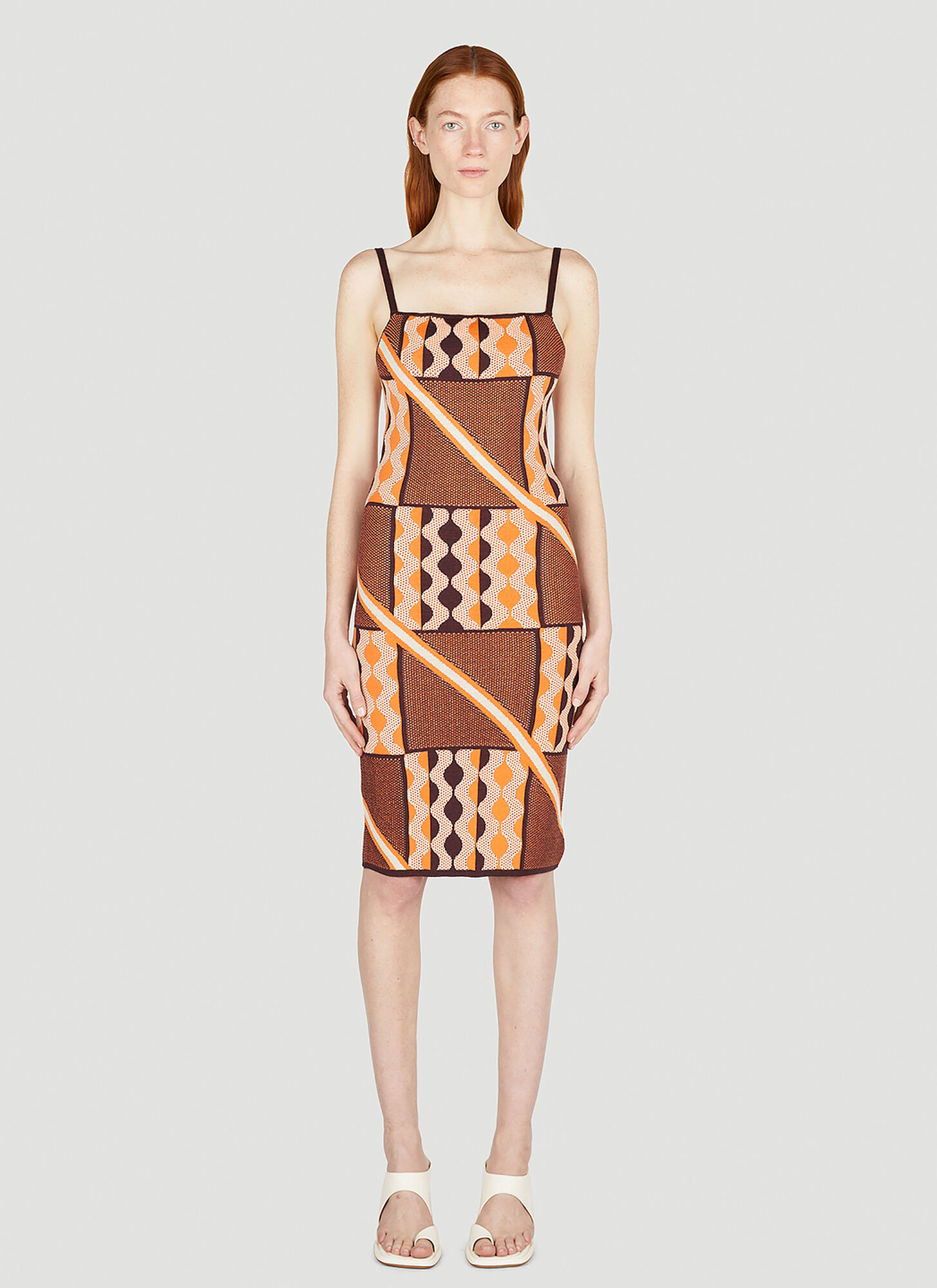 Shop Ahluwalia Tafii Dress In Orange