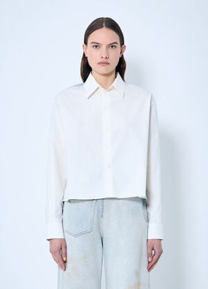 MM6 Maison Margiela Cropped Contrast Shirt White mmm0259003
