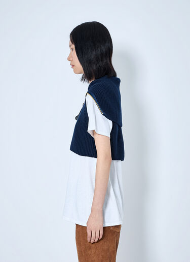 LN-CC® - Moncler: Zip-Front Knit Vest - Navy Moncler Zip-Front Knit Vest Navy mon0265093