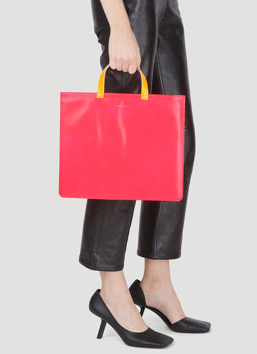 Comme Des Garcons Wallet Fluo Tote Bag Pink cdw0346015
