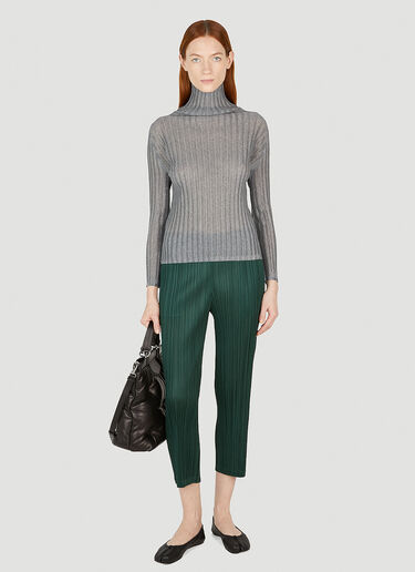 Cropped Pleated Pants Pleats Please Issey Miyake Cropped Pleated Pants Green plp0252003