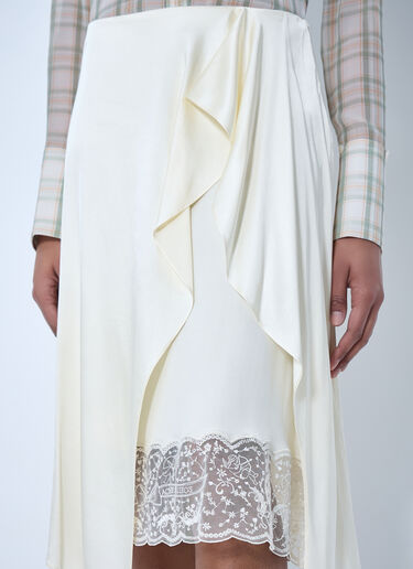 Acne Studios Asymmetric Lace-Trim Skirt White acn0264034