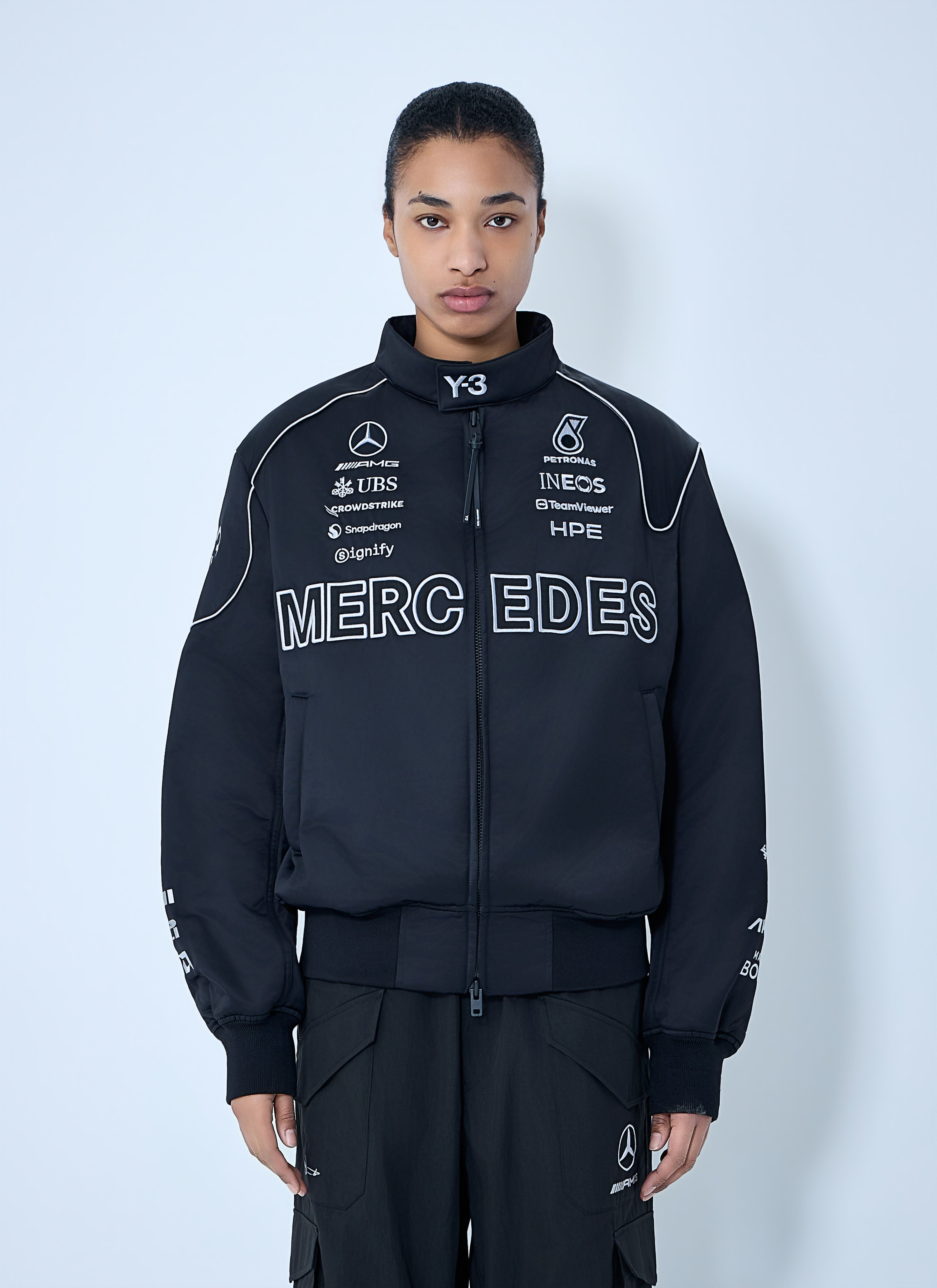 Y-3 MERCEDES Women's' Embroidered Logo Jacket in Black | LN-CC®