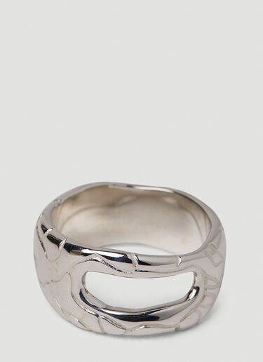 Octi Thin Cracked Ice Globe Ring Silver oct0351002