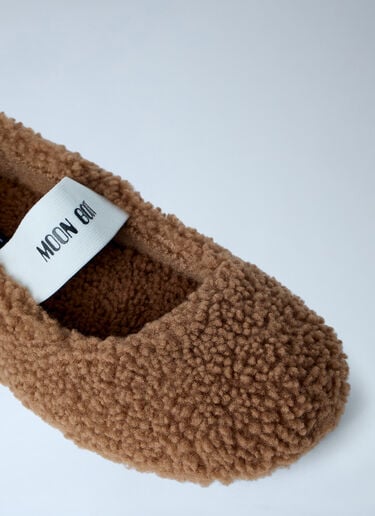 Moon Boot Shearling Ballerina Flats Brown mnb0363001
