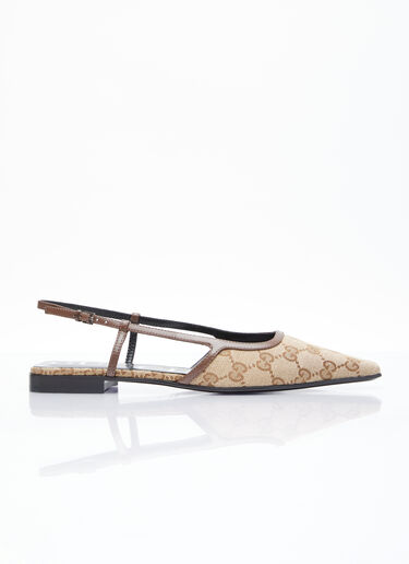 Gucci GG Slingback Ballet Flats Beige guc0255059