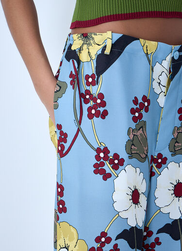 Marni Wide-Leg Floral Trousers Blue mni0263007