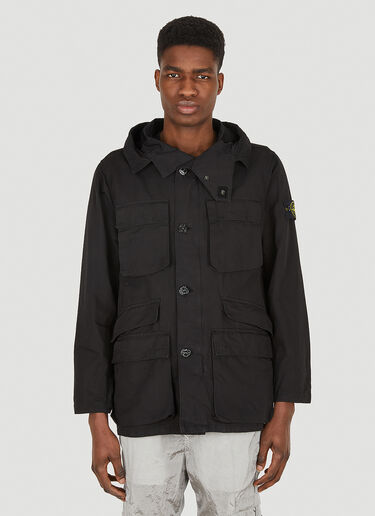 Stone Island Hooded Field Jacket Black sto0148019