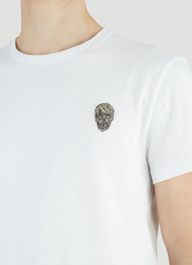 Alexander McQueen Skull 徽章T恤 白 amq0145021