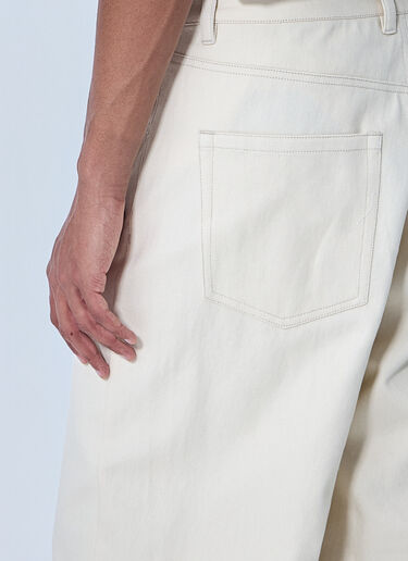 Metalwood Wide-Leg Denim Trousers Beige met0164006