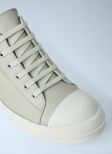 Rick Owens Lace-Up Leather Sneakers Beige ric0163030
