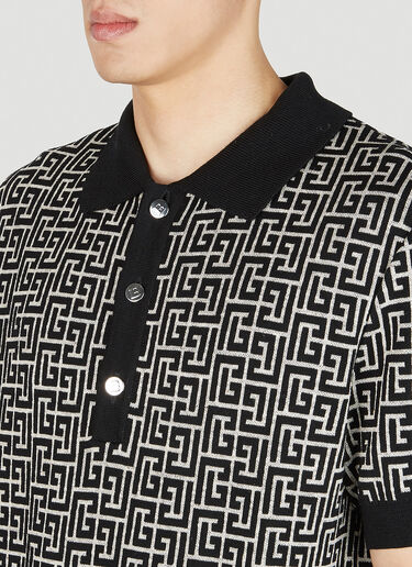 Balmain 모노그램 폴로 셔츠 블랙 bln0151011