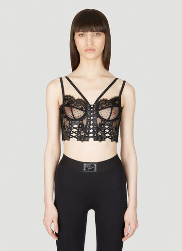 Dolce & Gabbana Floral Lace Bralette Top Black dol0253016