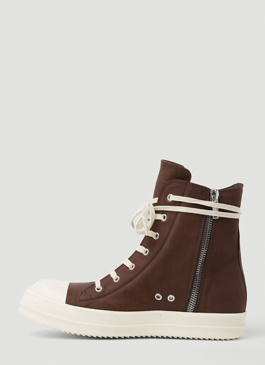 Rick Owens 高帮皮革运动鞋 棕色 ric0153023