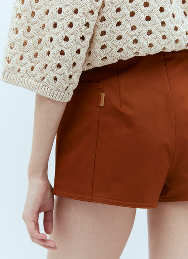 Max Mara Gabardine Mini Shorts Brown max0256006