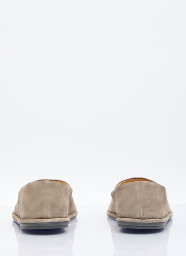 The Row Canal Suede Slip-On Shoes Khaki row0156015