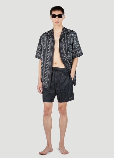 Versace La Greca Jacquard Print Swim Shorts Black ver0151021