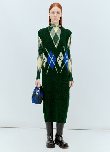 Burberry 菱形图案羊毛背心连衣裙  绿色 bur0255030