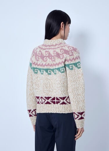 Moncler Grenoble 几何提花羊毛混纺毛衣 米色 mog0265013