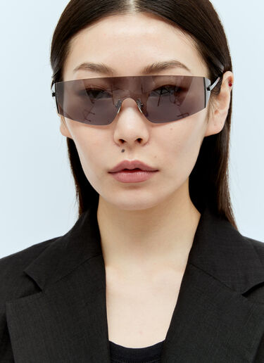 Bottega Veneta Futuristic Shield Sunglasses Black bos0356001