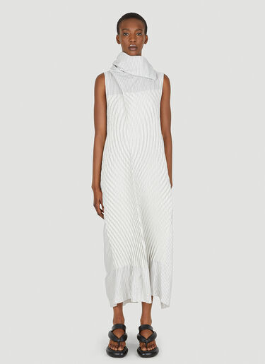Issey Miyake Ripples Mid Length Dress White ism0248004