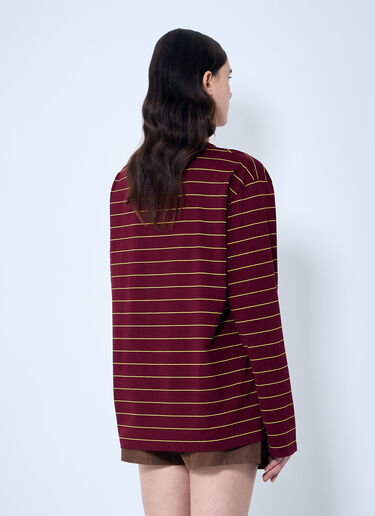 Miu Miu Striped Long-Sleeve T-Shirt Red miu0360004