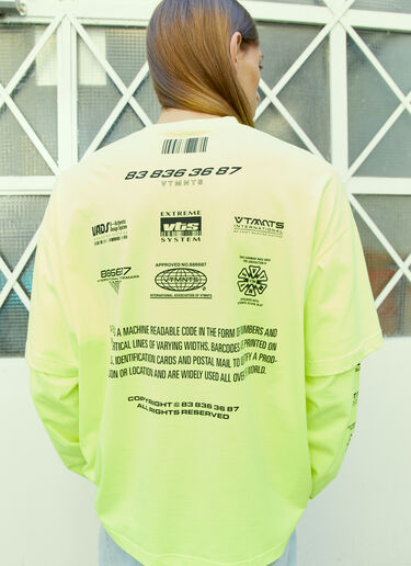 VTMNTS Barcode Definition Long Sleeve T-Shirt Yellow vtm0354007