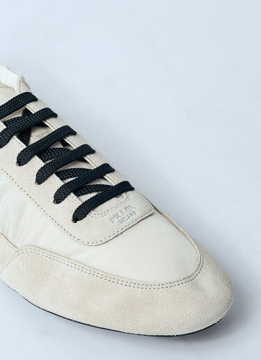 Prada Collapse Re-Nylon And Suede Sneakers White pra0260002