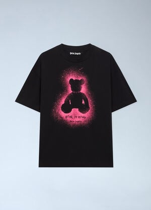 Palm Angels Spray Bear Regular T-shirt Black pma0162005