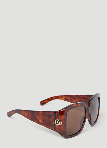 Gucci GG 톨토이즈쉘 스퀘어 선글라스 브라운 gus0254003