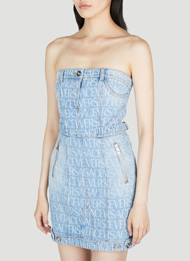 Versace Denim Jacquard Dress Blue vrs0253007