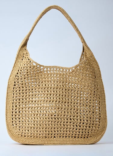 Logo Motif Crochet Shoulder Bag Miu Miu Logo Motif Crochet Shoulder Bag Natural miu0260022