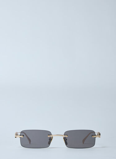 Gucci Rectangle Frame Sunglasses Gold gus0259072