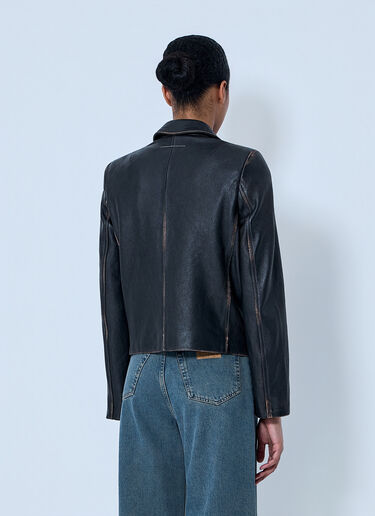 MM6 Maison Margiela Leather Button-Front Jacket Black mmm0264051