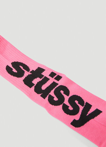 Stüssy Big Helvetica Socks Pink sts0152035