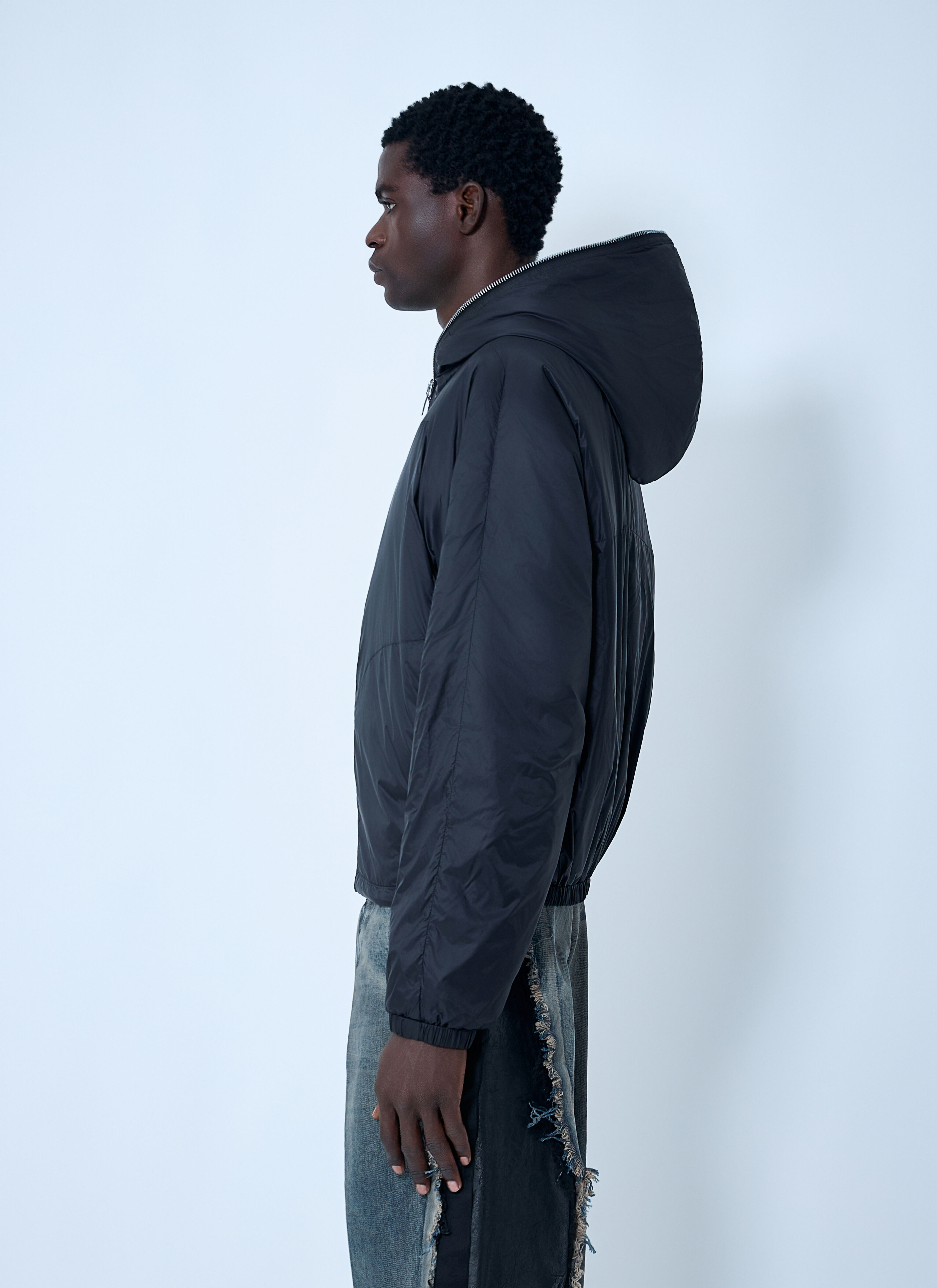 Rick Owens DRKSHDW Men's' Sealed Winbreaker Jacket in Black | LN-CC®