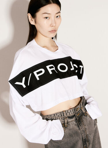 Y/Project 皱缩徽标印花T恤  白色 ypr0255002