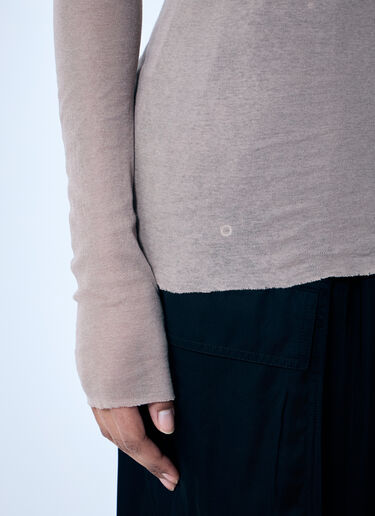 Rick Owens Rib Long Sleeve T-Shirt Beige ric0259003