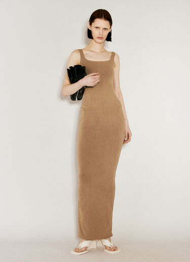 Entire Studios Square Neck Maxi Dress Brown ent0255023