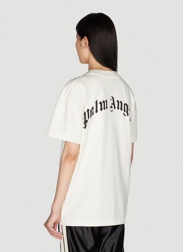 8 Moncler Palm Angels Logo Print T-Shirt White mpa0351013