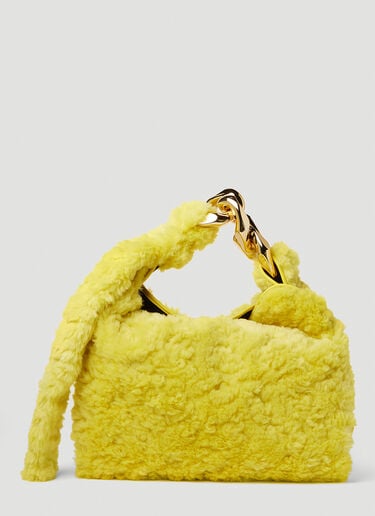 JW Anderson Faux Fur Small Chain Hobo Bag Yellow jwa0249028