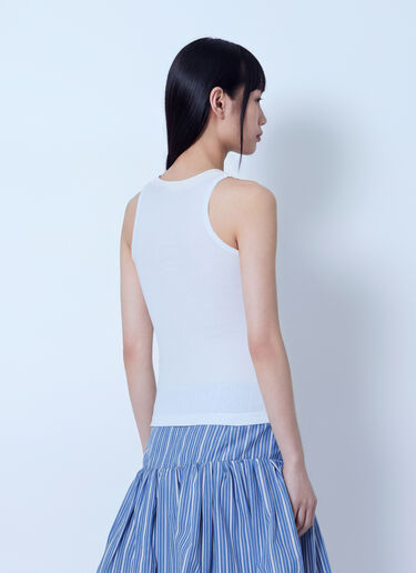 LN-CC® - GANNI: Compact Rib Jersey Tank Top - White GANNI Compact Rib Jersey Tank Top White gan0265006