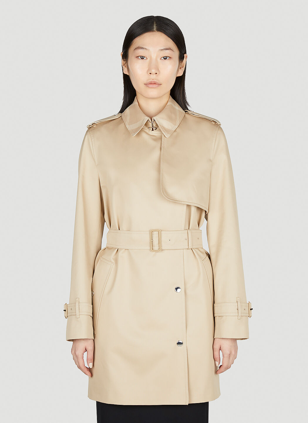Burberry cream trench coat top