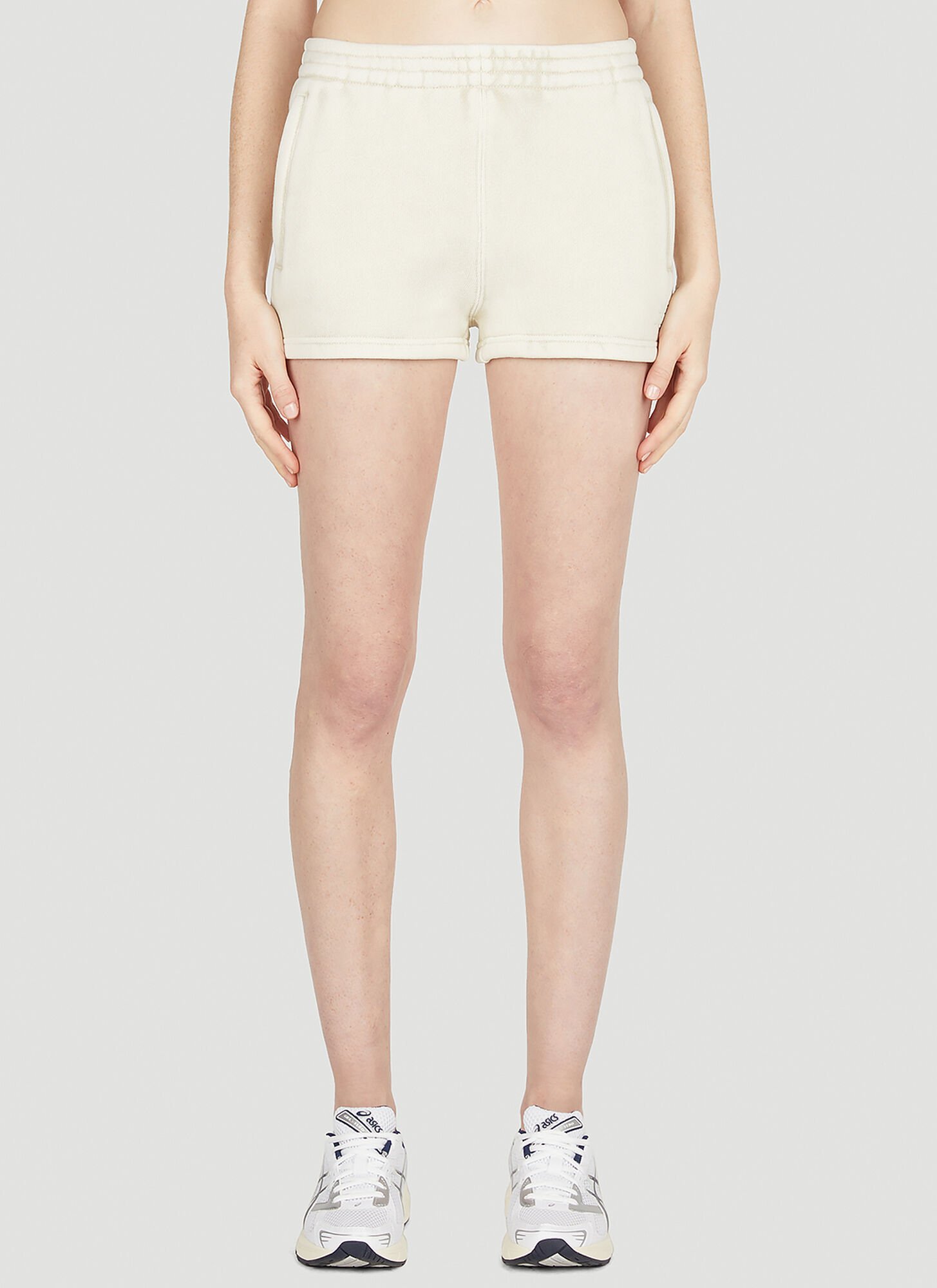 Alexander Wang Logo Sweat Shorts In Cream
