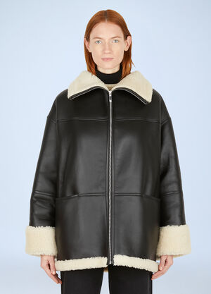 TOTEME Signature Shearling Jacket Black tot0251014